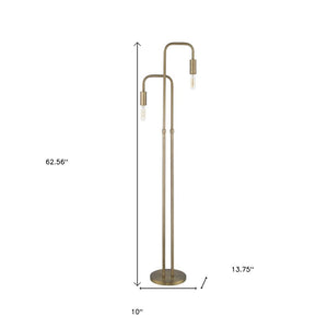 63" Two Light Torchiere Floor Lamp