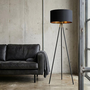 58" Matte Tripod Floor Lamp With Black Drum Shade