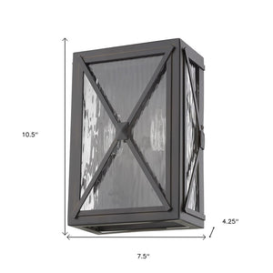 Burnished Bronze Criss Cross Water Glass Outdoor Light