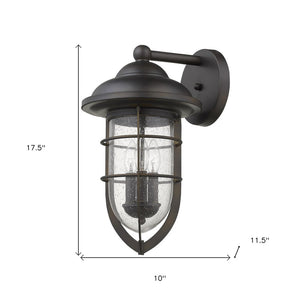 Black And Clear Three Light Seeded Dimmable Outdoor Hanging Lights With Black And Clear Shades