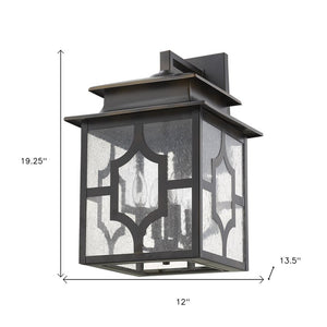 Black And Clear Four Light Seeded Dimmable Outdoor Hanging Lights With Black And Clear Shades