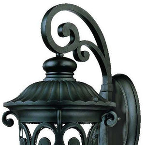 Black And Clear Three Light Seeded Dimmable Outdoor Hanging Lights With Black And Clear Shades
