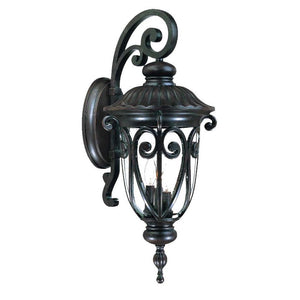 Black And Clear Three Light Seeded Dimmable Outdoor Hanging Lights With Black And Clear Shades