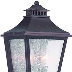 Black And Clear Two Light Frosted Dimmable Outdoor Hanging Lights With Black And Clear Shades