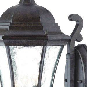Black And Clear Three Light Hammered Dimmable Outdoor Hanging Lights With Black And Clear Shades