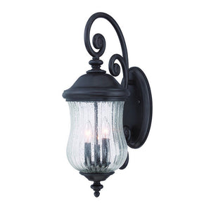 Black And Clear Three Light Seeded Dimmable Outdoor Hanging Lights With Black And Clear Shades