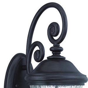 Black And Clear Three Light Seeded Dimmable Outdoor Hanging Lights With Black And Clear Shades