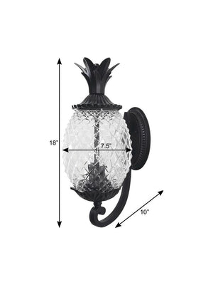 Matte Black Pineapple Wall Light