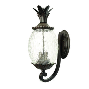 Black And Clear Three Light Crackled Dimmable Outdoor Hanging Lights With Black And Clear Shades