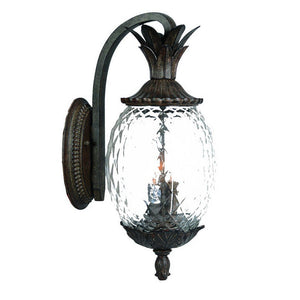Black And Clear Three Light Crackled Dimmable Outdoor Hanging Lights With Black And Clear Shades