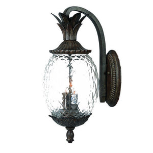 Black And Clear Three Light Crackled Dimmable Outdoor Hanging Lights With Black And Clear Shades