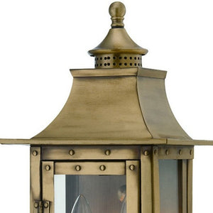 Brass And Clear Two Light Transparent Dimmable Outdoor Hanging Lights With Brass And Clear Shades