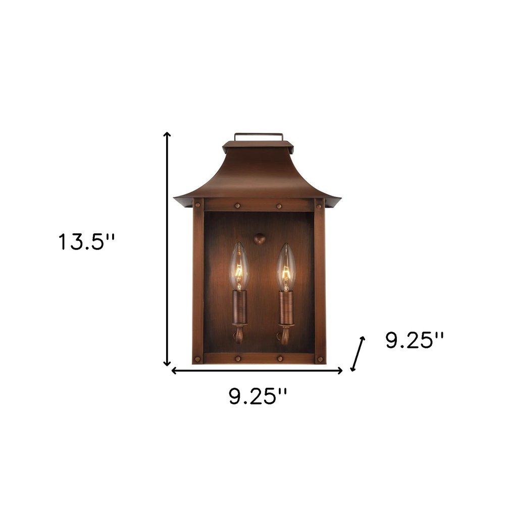 Copper And Clear Two Light Transparent Dimmable Outdoor Hanging Lights With Copper And Clear Shades
