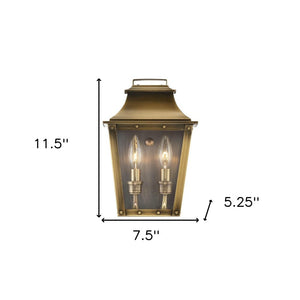 Brass And Clear Two Light Transparent Dimmable Outdoor Hanging Lights With Brass And Clear Shades