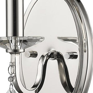 Silver Three Light Wall Sconce with White Fabric Shade