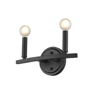 7" Black Metal Vanity Flush Mounted Sconce