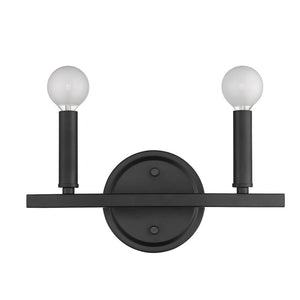 7" Black Metal Vanity Flush Mounted Sconce