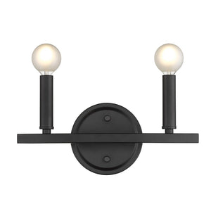 7" Black Metal Vanity Flush Mounted Sconce