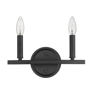 7" Black Metal Vanity Flush Mounted Sconce