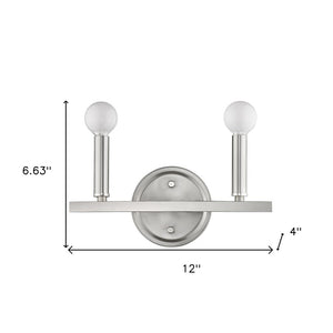 7" Silver Metal Vanity Flush Mounted Sconce