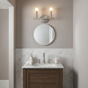 7" Silver Metal Vanity Flush Mounted Sconce