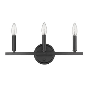 7" Black Metal Vanity Flush Mounted Sconce