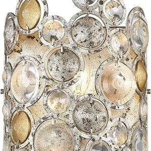 Vitozzi 1-Light Antique Silver Leaf Sconce