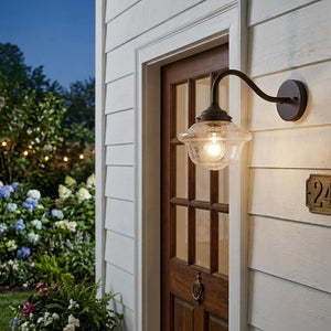 Burnished Bronze Vintage Schoolhouse Outdoor Wall Light