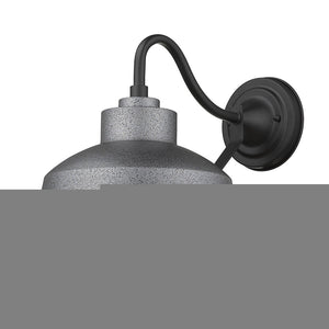 Pebbled Gray Bowl Shape Outdoor Wall Light