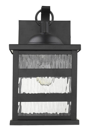 Glass panel Matte Black Outdoor Hanging Light