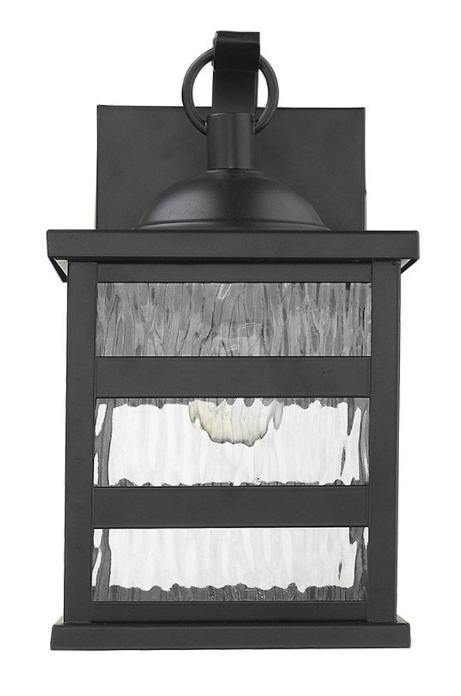 Glass panel Matte Black Outdoor Hanging Light
