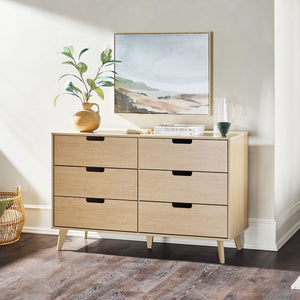 Mid-Century Hans 6 Drawer Dresser With Cut-Out Handles by Couch.com