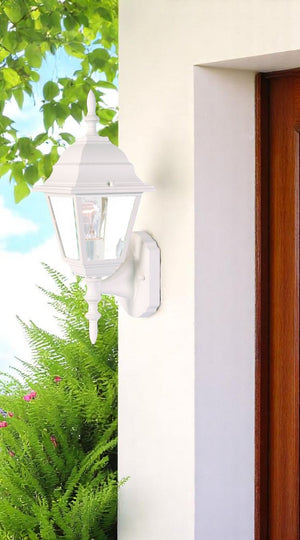 Distressed White Swing Arm Outdoor Wall Light