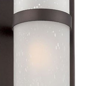 Two Light Bronze and White Glass Wall Sconce