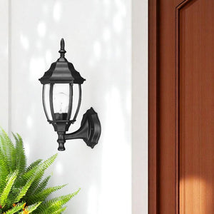 Matte Black Globe Lantern Wall Light
