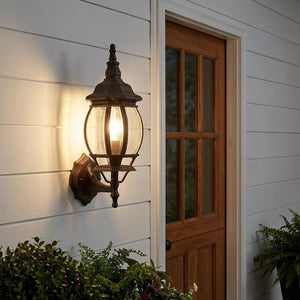 Matte Black Ornamental Glass Globe Wall Light