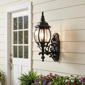 Matte Black Glass Globe Wall Light