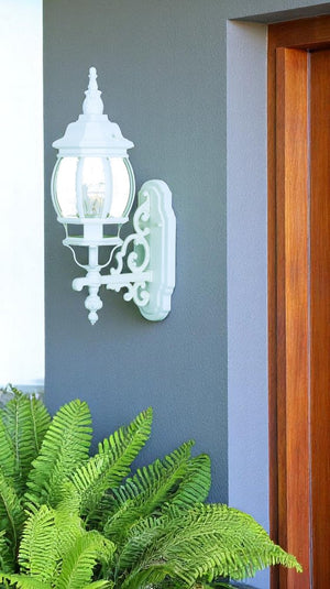 White Glass Globe Wall Light