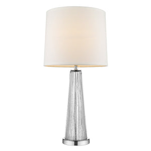 29" Clear And Silver Table Lamp With Empire Shade