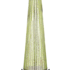 29" Green Glass Buffet Lamp With Off White Empire Shade