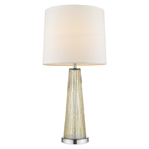 29" Champagne Glass Buffet Lamp With Off White Empire Shade