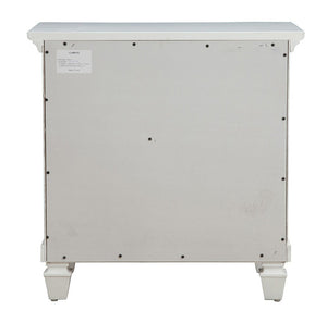 28" White Wood Three Drawer Nightstand