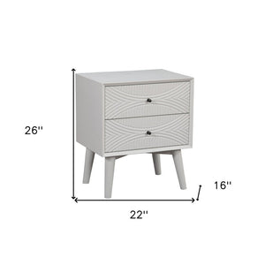 26" Solid Wood and Wood Two Drawer Nightstand