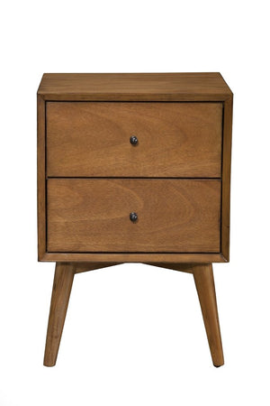 26" Solid Wood and Wood Two Drawer Nightstand