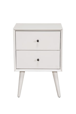 26" Solid Wood and Wood Two Drawer Nightstand
