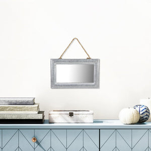 9" Silver Metal Framed Accent Mirror