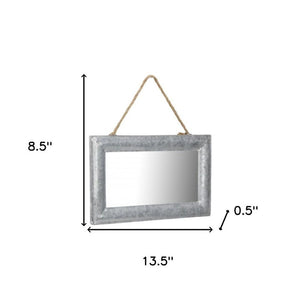 9" Silver Metal Framed Accent Mirror