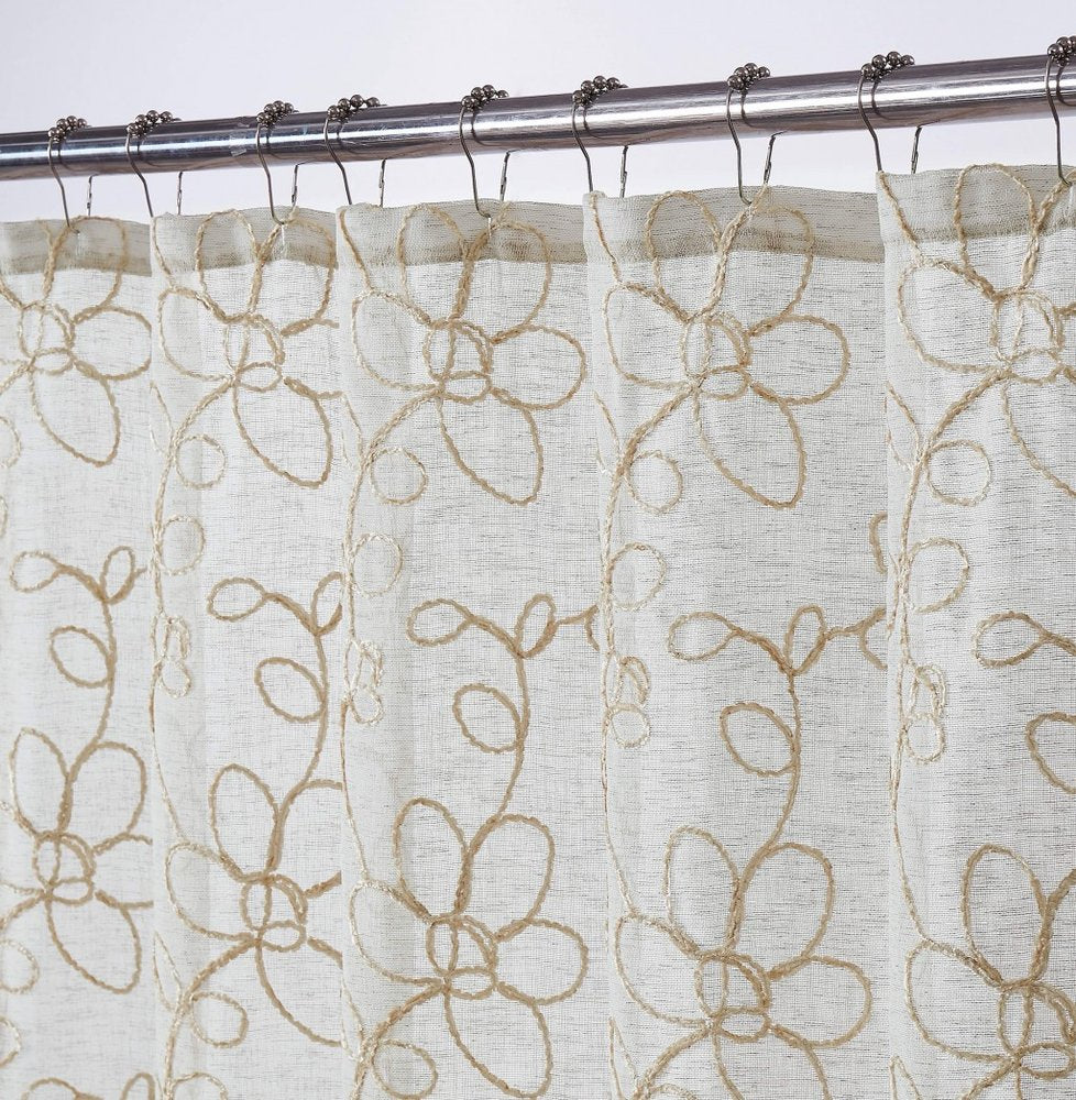 72" Linen Polyester Shower Curtain