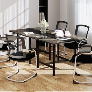 39.5 Inches Square Conference Table Meeting Room Table with Thickened Tabletop-Grey
