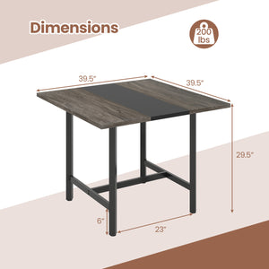39.5 Inches Square Conference Table Meeting Room Table with Thickened Tabletop-Grey